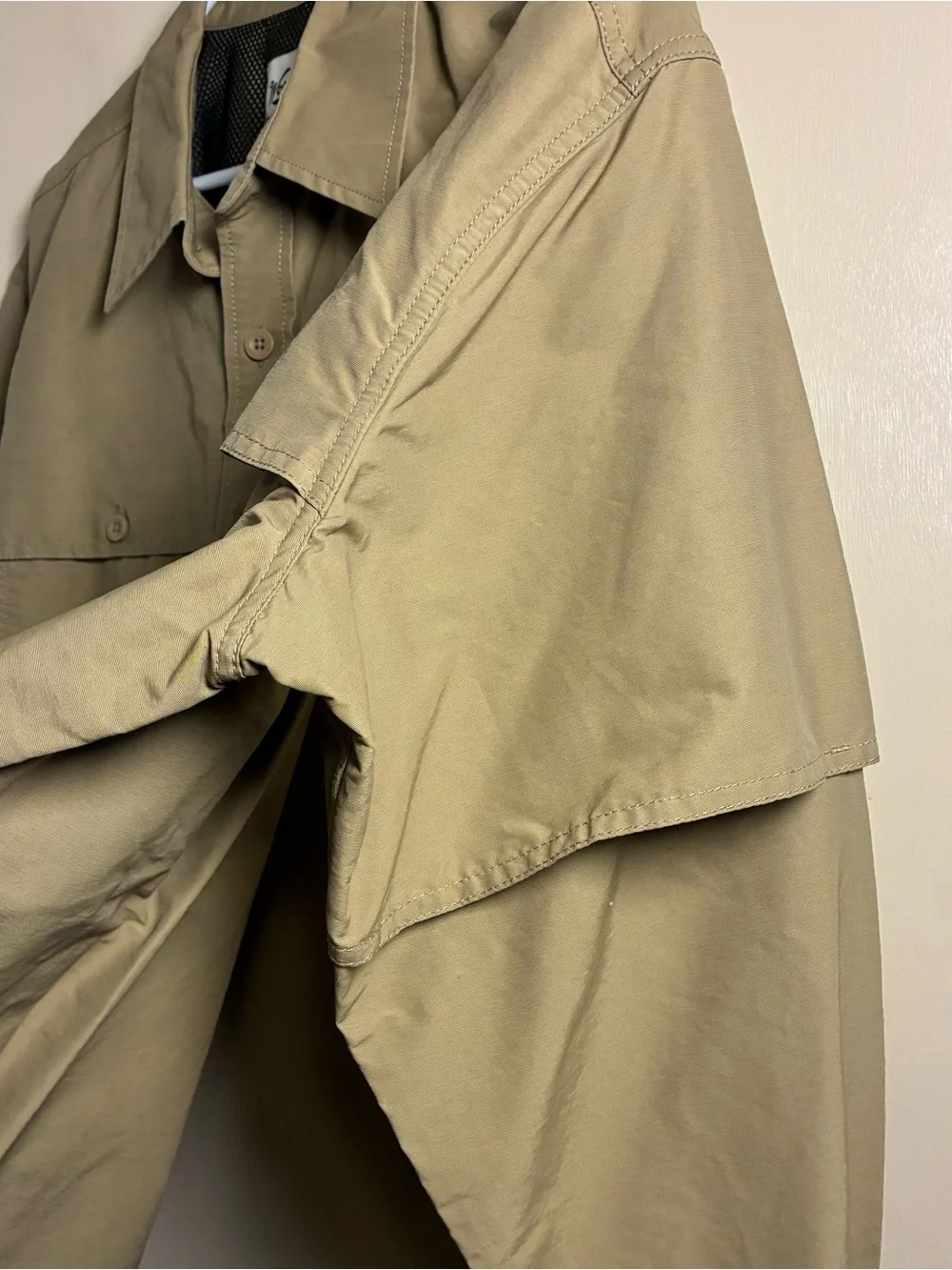 Woolrich Men's Light Khaki Button-Up Shirt Jacket